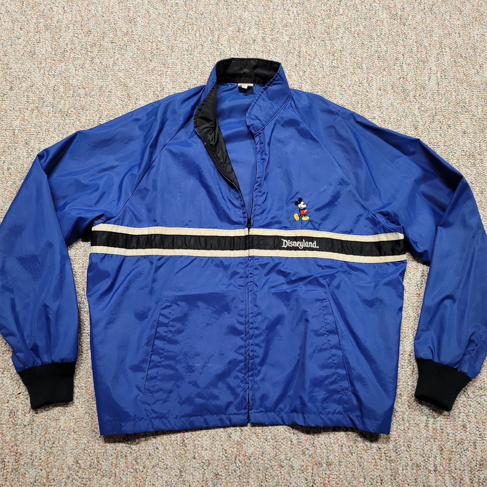 Disney Jacket Windbreaker‎ Mens XL Blue Vintage 90s Mickey Mouse Disneyland USA